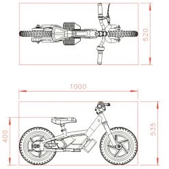 Wired Bikes - 12 Inch Electric Balance Bike -KIDS MOTORBIKE GEAR shop 12inbikedimension 462bc2ba e0fc 449f a525 6342f2f09209 1000x