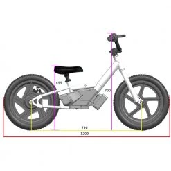 Wired Bikes - 16 Inch Electric Balance Bike -KIDS MOTORBIKE GEAR shop 16inbikedimension 1000x