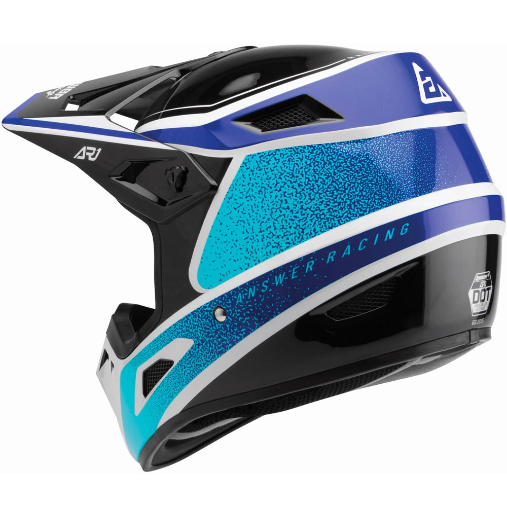 Answer - 2022 Youth AR-1 Vivid MX Helmet Colour BLUBLK 2 Answer - 2022 Youth AR-1 Vivid MX Helmet Colour BLUBLK - Image 2