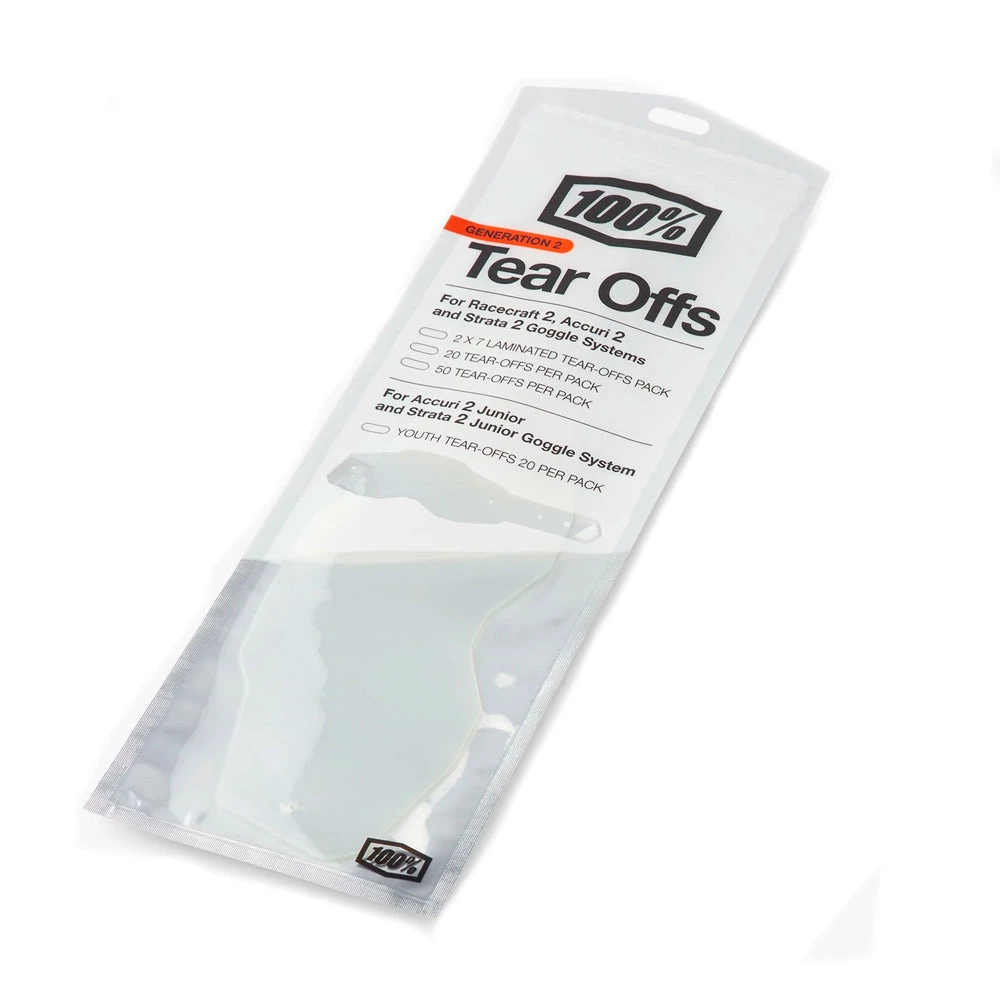 100% - Series 2 Youth Goggle Tear Offs - 20 1 100% - Series 2 Youth Goggle Tear Offs - 20
