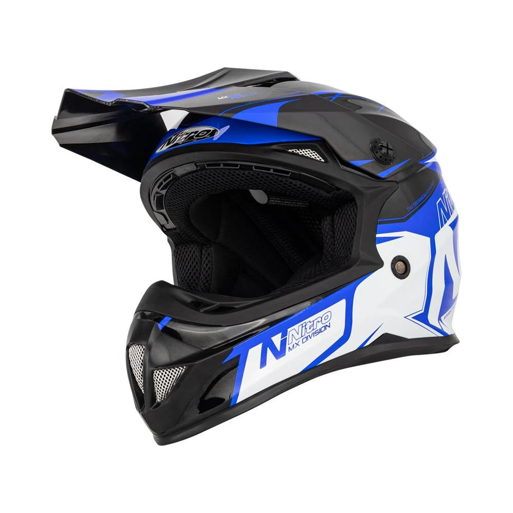 Nitro - Youth MX620 Podium Helmet Colour BLKBLUWH 1 Nitro - Youth MX620 Podium Helmet Colour BLKBLUWH
