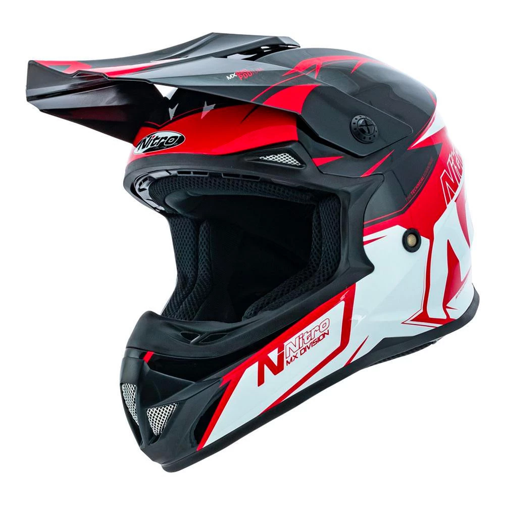 Nitro - Youth MX620 Podium Helmet Colour BLKRDWH 1 Nitro - Youth MX620 Podium Helmet Colour BLKRDWH
